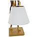 Lampada Da Tavolo Rabbit Stand In Resina Oro E Bianco Con Paralume In Tessuto - Foto miniatura 3