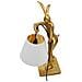 Lampada Da Tavolo Rabbit Stand In Resina Oro E Bianco Con Paralume In Tessuto - Foto miniatura 5