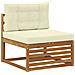 Set divani 11 pcs Naturale e Crema Legno di Acacia Massello - Foto miniatura 4