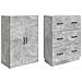 Set di armadi 2 pcs Grigio Cemento 66 x 34,5 x 87 cm - Foto miniatura 3