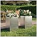 Vaso da giardino 2 pz Argento 50 x 50 x 75 cm Acciaio Inox - Foto miniatura 2