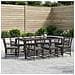 Set da pranzo per esterni 9 pz Nero polyrattan - Foto miniatura 4