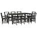 Set da pranzo per esterni 9 pz Nero polyrattan - Foto miniatura 1