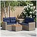 Set di divani 6 pz Grigio e Blu Navy Rattan sintetico e Acciaio - Foto miniatura 4