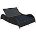 Sedia A Sdraio Doppia In Poly Rattan Nera - Foto miniatura 3