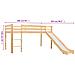 Letto a Castello per Bambini Scivolo e Scala in Pino 97x208cm - Foto miniatura 4