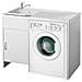 Garden Kit Montaggio Mobile Lavatoio Coprilavatrice Vasca Sinistra Sx Copri Lavatrice Destra Dx Anta Lavapanni Lavabo Resistente Acqua Acidi Asse Lavaggio Pp Resina Plastica Pvc Sifone Autopulente Troppopieno Esterno Interno L109 P60 109x60 H92 Cm - Foto miniatura 3