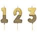 Talking Tables - Candelina Color Oro Con Brillantini Numero - Foto miniatura 1