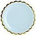 Partydeco - 6 Piattini In Cartone Celesti Bordo Oro 18 Cm - Foto miniatura 1