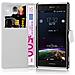Custodia Compatibile Con Sony Xperia Z1 In Bianco Fumo - Coperchio Protettiva Con Chiusura Magnetica, Funzione Stand E Tasca Per Le Carte - Foto miniatura 8