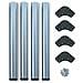 Gambe Regolabili Per Tavolo Ø60x830mm, Kit Di 4 Piedi Per Tavolo In Acciaio, Altezza Regolabile 830-850mm, Grigio Metallizzato - Foto miniatura 1