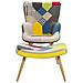 Sedia Wingback Con Poggiapiedi Patchwork Multicolore Vejle - Foto miniatura 6