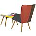 Sedia Wingback Con Poggiapiedi Patchwork Multicolore Vejle - Foto miniatura 5