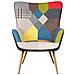 Sedia Wingback Con Poggiapiedi Patchwork Multicolore Vejle - Foto miniatura 12