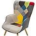 Sedia Wingback Con Poggiapiedi Patchwork Multicolore Vejle - Foto miniatura 8
