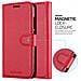 Custodia Compatibile Con Xiaomi Redmi 6a In Rosso Carminio - Coperchio Protettiva Con Chiusura Magnetica, Funzione Stand E Tasca Per Le Carte - Foto miniatura 2