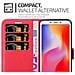 Custodia Compatibile Con Xiaomi Redmi 6a In Rosso Carminio - Coperchio Protettiva Con Chiusura Magnetica, Funzione Stand E Tasca Per Le Carte - Foto miniatura 6