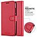 Custodia Compatibile Con Xiaomi Redmi 6a In Rosso Carminio - Coperchio Protettiva Con Chiusura Magnetica, Funzione Stand E Tasca Per Le Carte - Foto miniatura 8