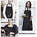 2 Confezioni Grembiule Da Cucina Impermeabile Regolabile Chef Grembiule Con Tasche Per La Casa Ristorante Artigianato Giardino Barbecue Scuola Cafe Grembiule Per Donne Degli Uomini (stripe Nero)  - Foto miniatura 4