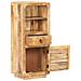Credenza Alta 45x32x110 Cm In Legno Massello Di Mango Grezzo - Foto miniatura 3