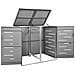 Copri Bidoni Pattumiera Doppia 138x77,5x112,5 cm Acciaio Inox - Foto miniatura 3