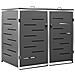Copri Bidoni Pattumiera Doppia 138x77,5x112,5 cm Acciaio Inox - Foto miniatura 1