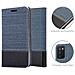 Custodia Compatibile Con Samsung Galaxy A02s In Blu Scuro Nero - Coperchio Protettiva Con Chiusura Magnetica, Funzione Stand E Tasca Per Le Carte - Foto miniatura 6