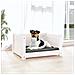 Cuccia Per Cani Bianca 55,5x45,5x28cm In Legno Massello Di Pino - Foto miniatura 4