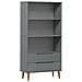 Libreria Grigia 85x35x170,5 Cm Legno Massello Di Pino - Foto miniatura 2