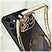 Cover Magsafe Per Iphone 11 Silicone Protezione Fotocamera Bordo Cromato Oro - Foto miniatura 5