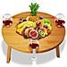 Tavolino Vassoio Aperitivo In Bambù Da Esterno Gambe Pieghevoli 4 Portabicchieri - Foto miniatura 1