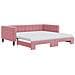 Divano Letto Estraibile Con Materassi Rosa 100x200 Cm Velluto - Foto miniatura 1