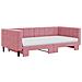 Divano Letto Estraibile Con Materassi Rosa 100x200 Cm Velluto - Foto miniatura 7