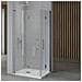 Porta Nicchia Doccia Pieghevole Modello Edera Cristallo Temperato 6 Millimetri *** Misure : 67-70xh195 Cm Trasparente - Foto miniatura 1