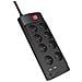 Prolunga Multipresa Parafulmini 8 Prese Ac Con 2 Porte Usb-a, Nero - Foto miniatura 2