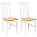 Sedie da Pranzo 2 pz Bianche in Legno Massello di Hevea - Foto miniatura 1