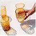 Perle Bicchiere Ambra - Vetro Colorato Soffiato A Bocca, 32 Cl, Lavorato A Mano - Set Da 2 Tumblers Artigianali Per Acqua O Cocktail - Foto miniatura 2