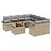 Set di divani da giardino da 9 pezzi con cuscini Rattan polietileno beige - Foto miniatura 1