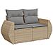 Set Divano da Giardino 9 pz con Cuscini Beige in Polyrattan - Foto miniatura 3