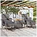 Set Bistrot Giardino 5 pz Polyrattan e Massello Acacia Grigio - Foto miniatura 2