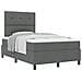 Letto Box Spring con materasso grigio scuro piccolo matrimoniale in tessuto - Foto miniatura 1