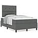 Letto Box Spring con materasso grigio scuro piccolo matrimoniale in tessuto - Foto miniatura 4