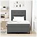 Letto Box Spring con materasso grigio scuro piccolo matrimoniale in tessuto - Foto miniatura 5