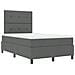 Letto Box Spring con materasso grigio scuro piccolo matrimoniale in tessuto - Foto miniatura 6