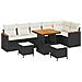 Set Divano da Giardino con cuscino 9 pcs Nero Poly Rattan - Foto miniatura 1