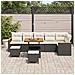 Set Divano da Giardino con cuscino 9 pcs Nero Poly Rattan - Foto miniatura 3