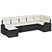 Set Divano da Giardino con cuscino 7 pcs Nero Poly Rattan - Foto miniatura 1