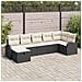 Set Divano da Giardino con cuscino 7 pcs Nero Poly Rattan - Foto miniatura 2