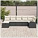 Set Divano da Giardino con cuscino 7 pcs Nero Poly Rattan - Foto miniatura 3