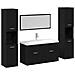 Set di mobili per il bagno 4 pcs Rovere Nero 30 x 30 x 130 cm - Foto miniatura 1
